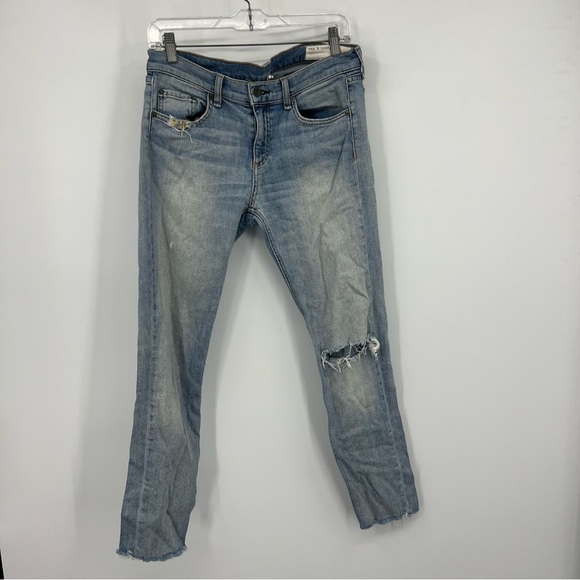 rag & bone Lightwash Dre Capri Distressed Jeans 28 - Picture 1 of 9